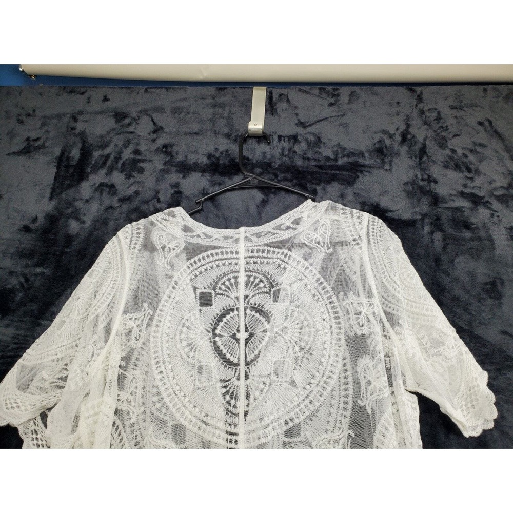 Nina Leonard White Lace Crochet Cover-Up - Picture 8 of 8